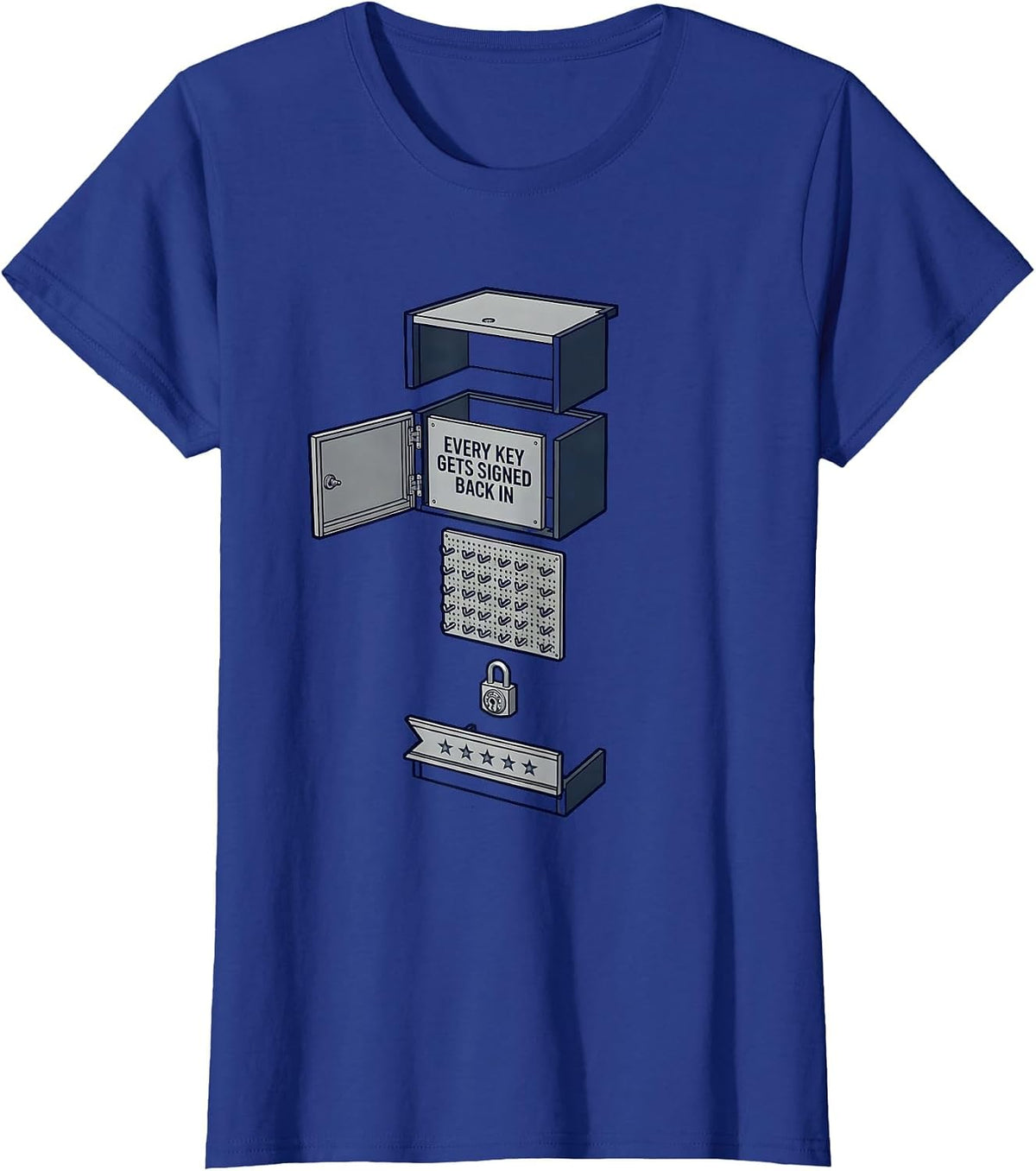 Women's Every Key Gets Signed Back In Funny First Responder T-Shirt - Royal Blue