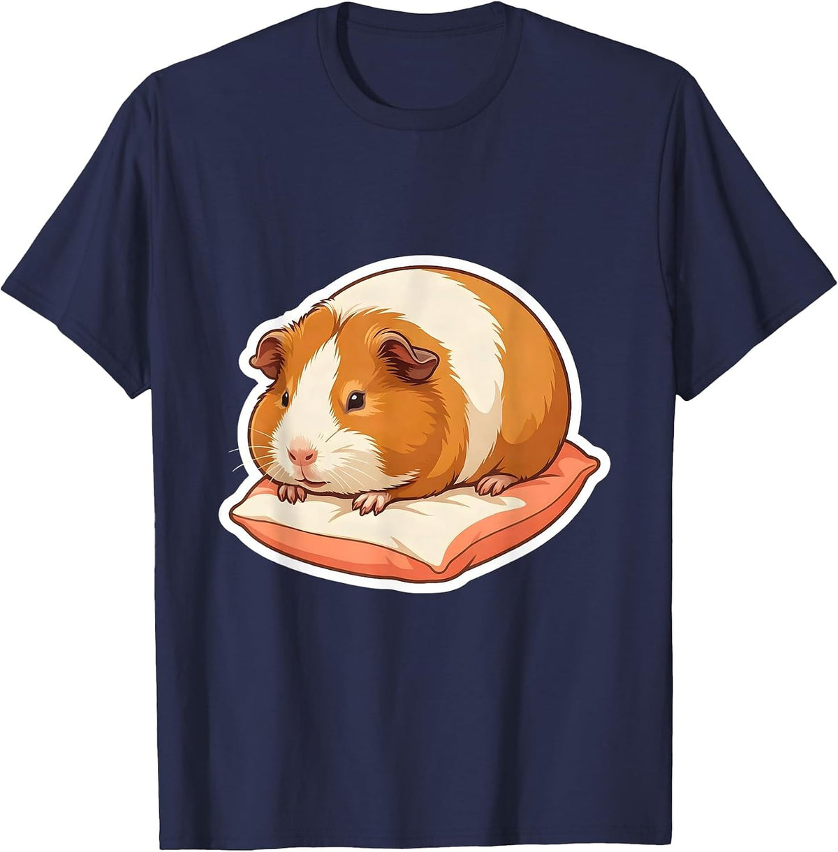 Men's Sleeping Guinea Pig Cute Animal Lover Pajama Humor T-Shirt - Navy Blue