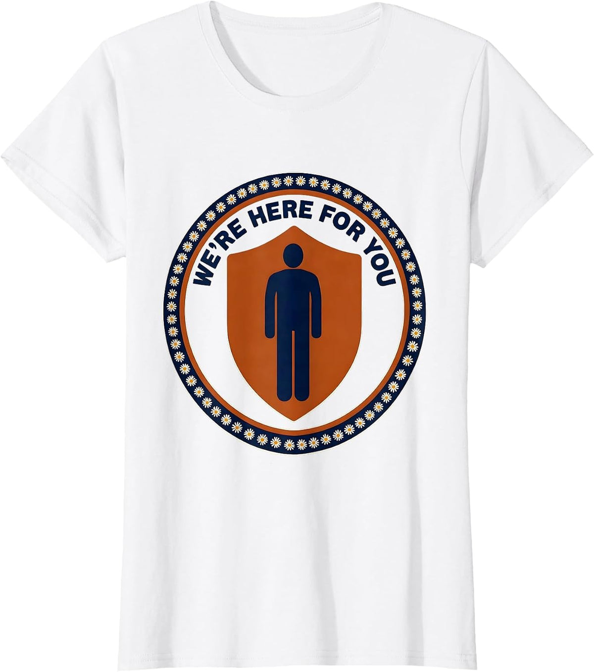 Women's We're Here For You Warm School Counselor Student Support T-Shirt - White