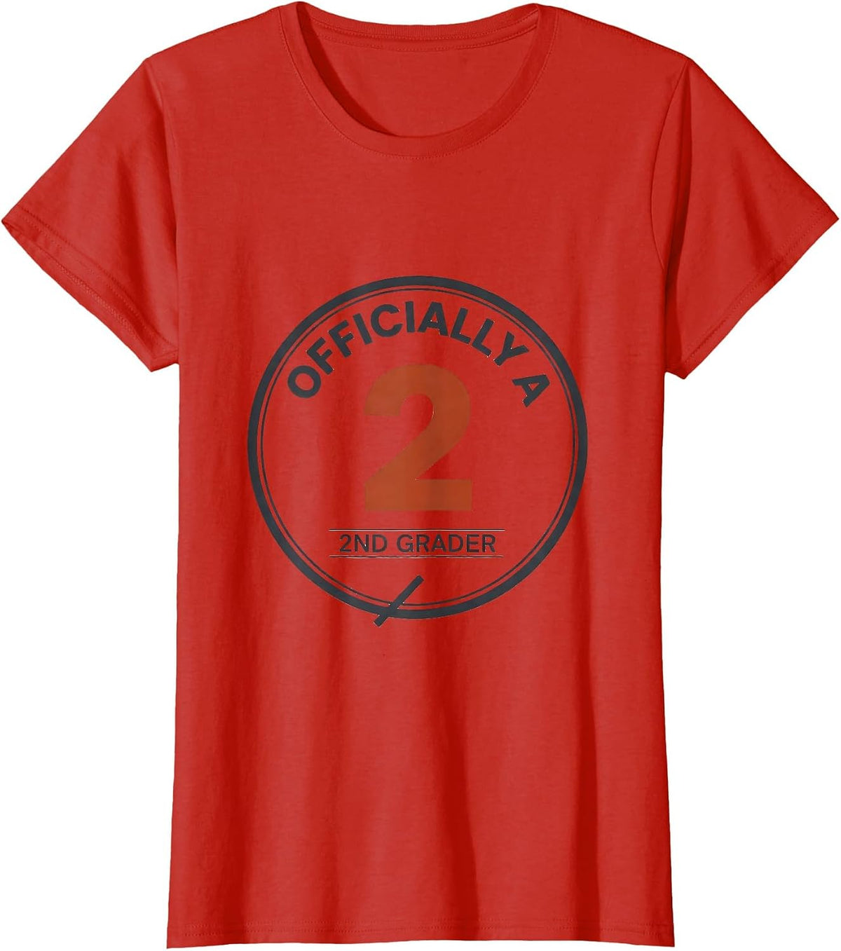 Officially A 2nd Grader Minimalist Back to School Student T-Shirt - Red