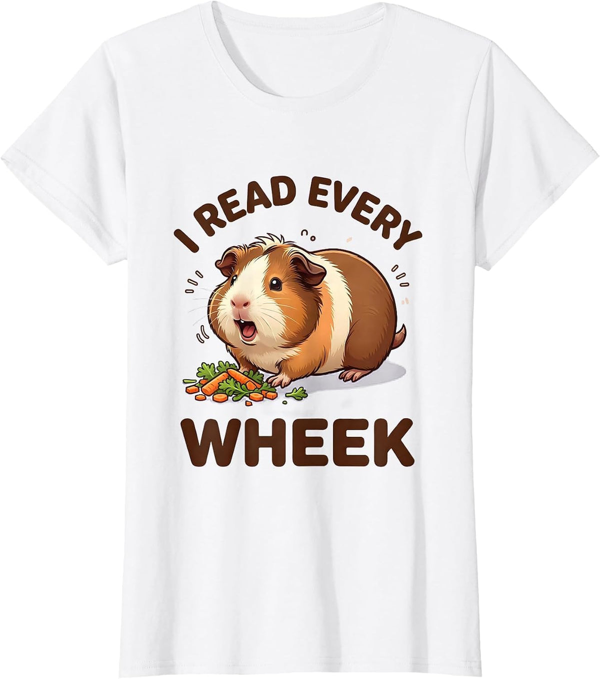 I Read Every Wheek Cute Kawaii Guinea Pig Lover Humor T-Shirt - White