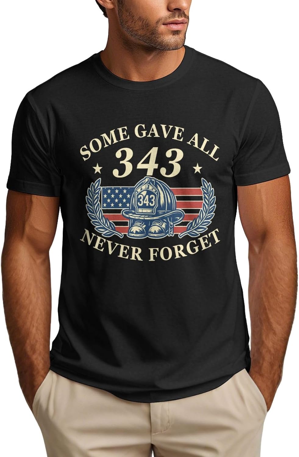 Never Forget 343 Memorial Day shirt 911 25th anniversary Mens Tshirt - As Pictured