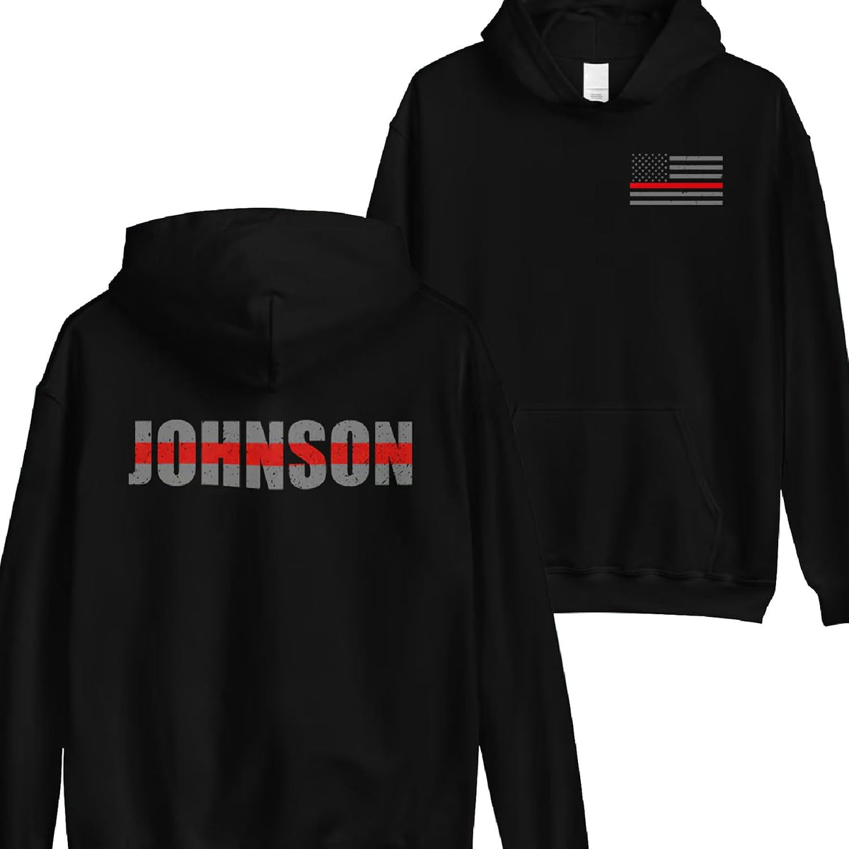 Personalized Firefighter T-Shirt Custom Last Name Fireman Fire Rescue Tee - Hoodie