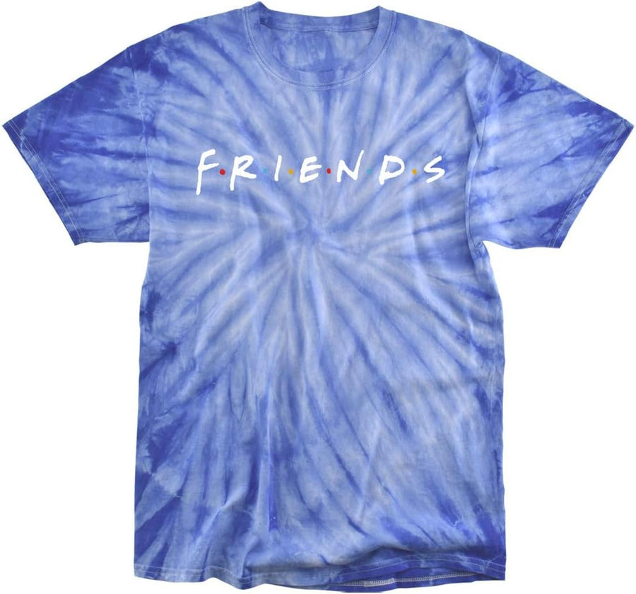 Popfunk Friends TV Show Logo Adult T-Shirt Collection - Royal Monochrome White - Friends Logo