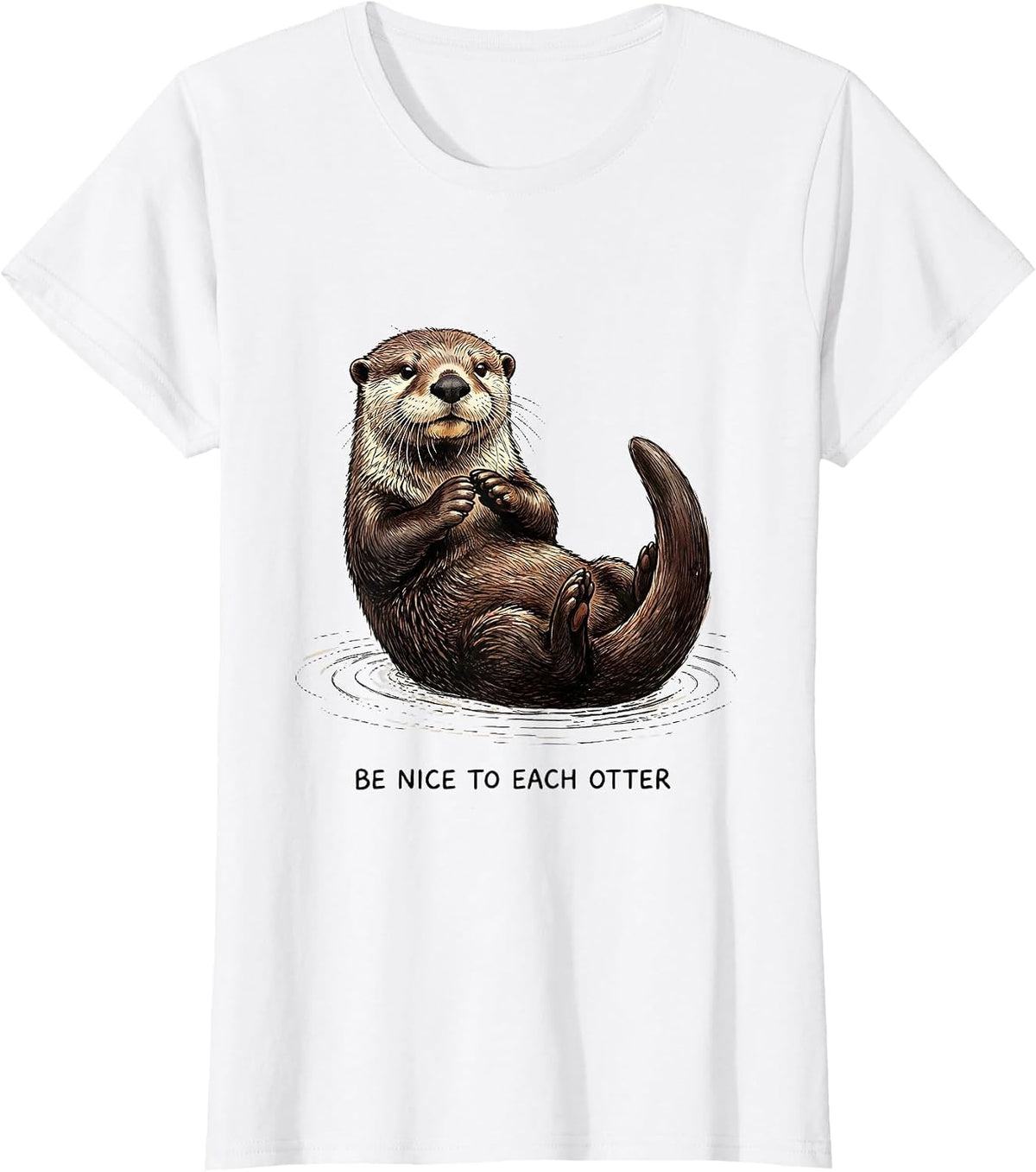 Be Nice To Each Otter Funny Otter Lover Cute Sea Animal T-Shirt - White