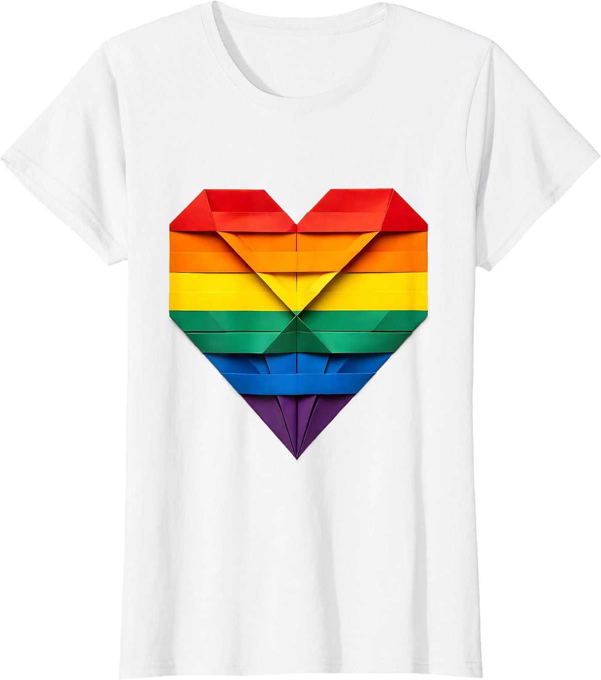 Women's Pride Flag Heart Illustration LGBTQ Love Design T-Shirt - White