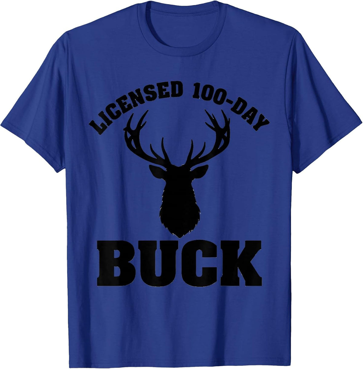 Men's Licensed 100-Day Buck Camo Deer Hunting Boys 100th Day T-Shirt - Royal Blue