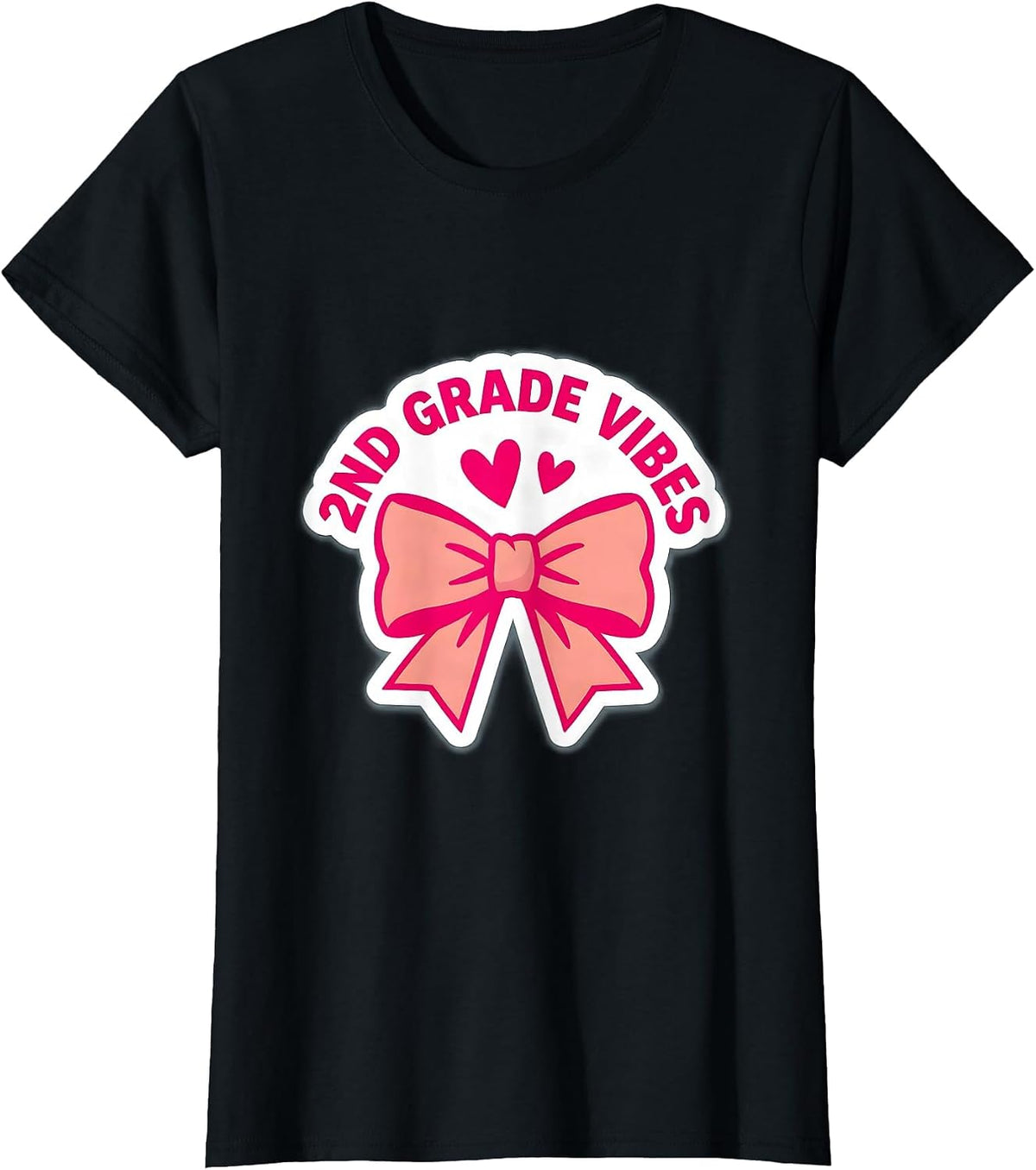 2nd Grade Vibes Coquette Bow Back to School Second Grade T-Shirt - Black