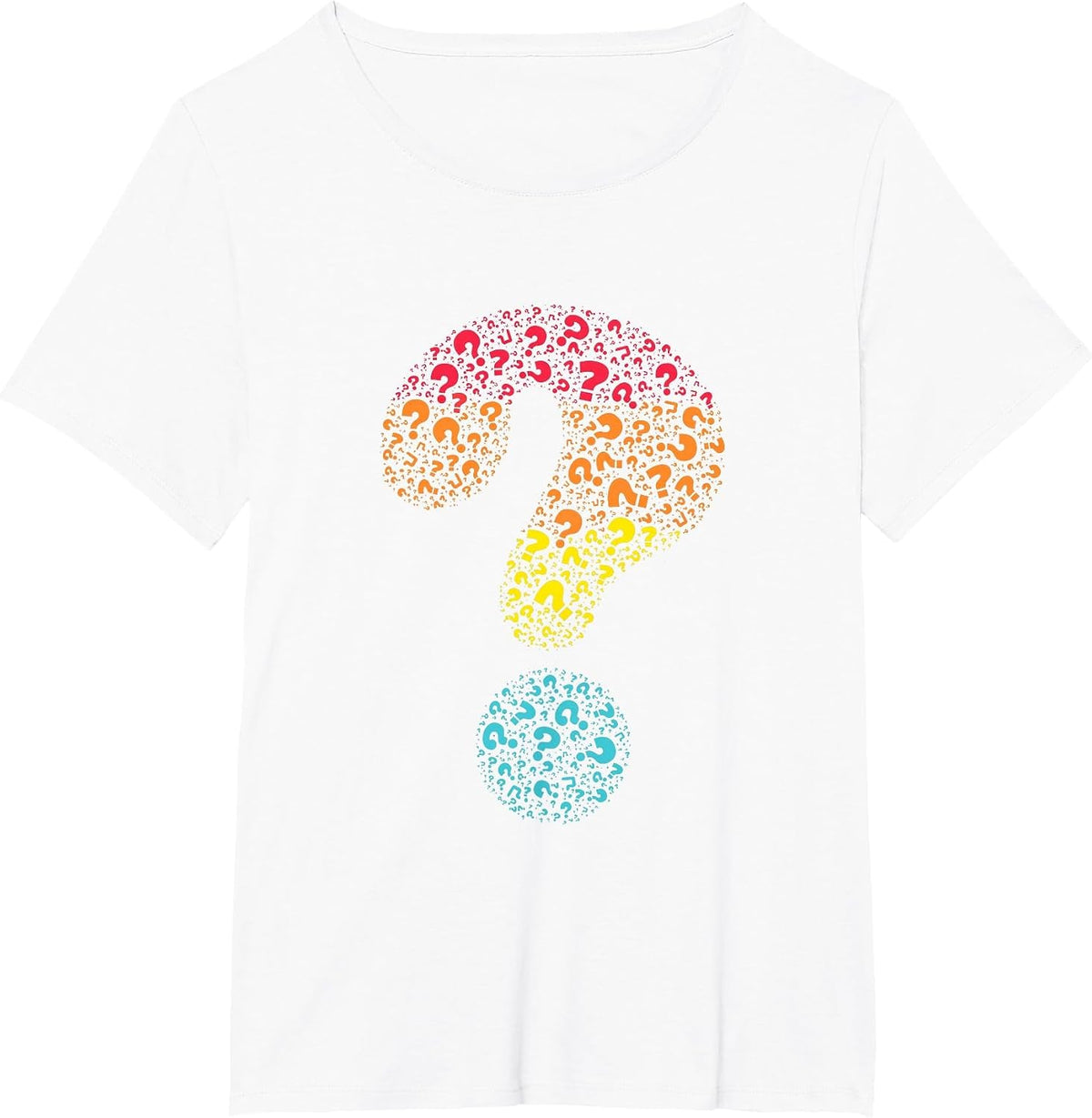 Question Mark Grammar Punctuation Funny T-Shirt - White