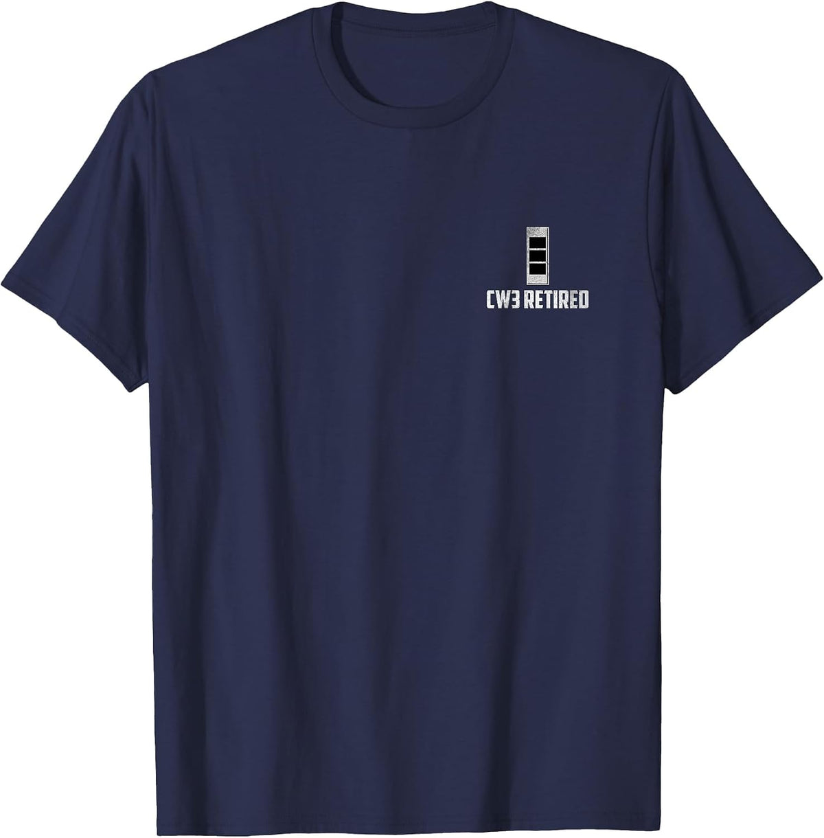 Retired W-3 Chief Warrant Officer 3 Rank Logo Veteran Papa T-Shirt - Navy Blue