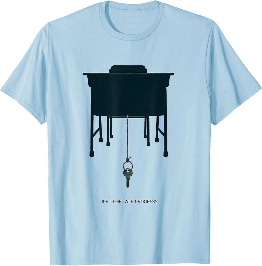 Men's IEP I Empower Progress Minimalist Special Education Teacher T-Shirt - Baby Blue