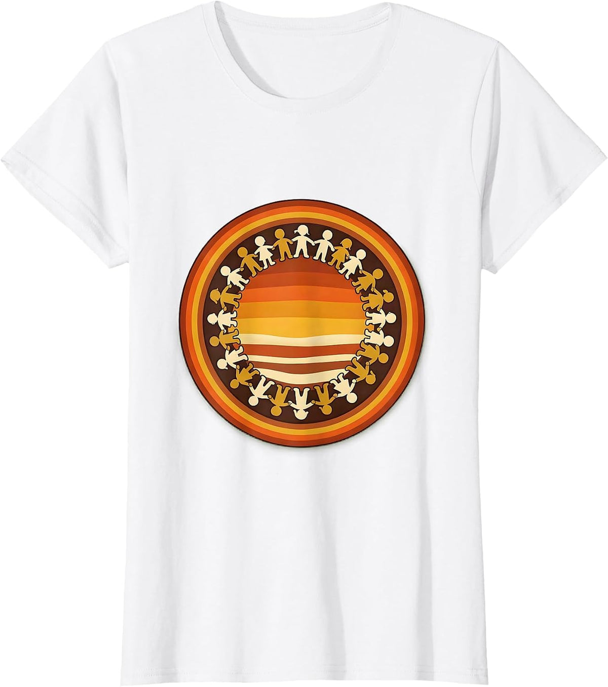 Women's Special Education Teacher Diverse Kids Paper Chain T-Shirt - White