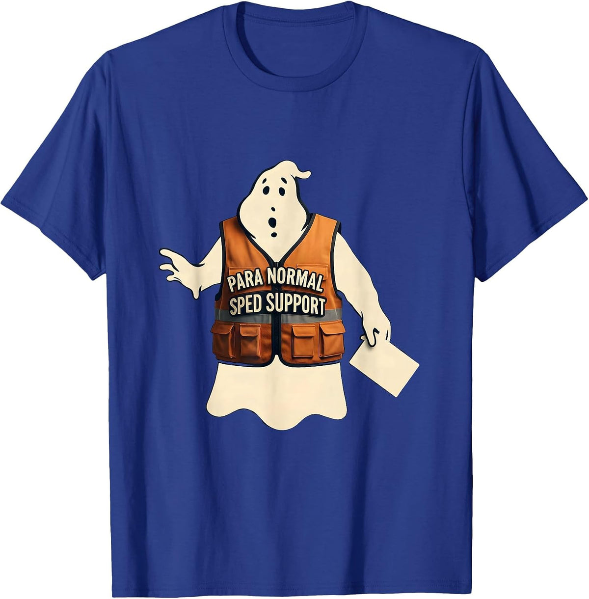Men's Para Normal SPED Support Funny Ghost Paraprofessional T-Shirt - Royal Blue