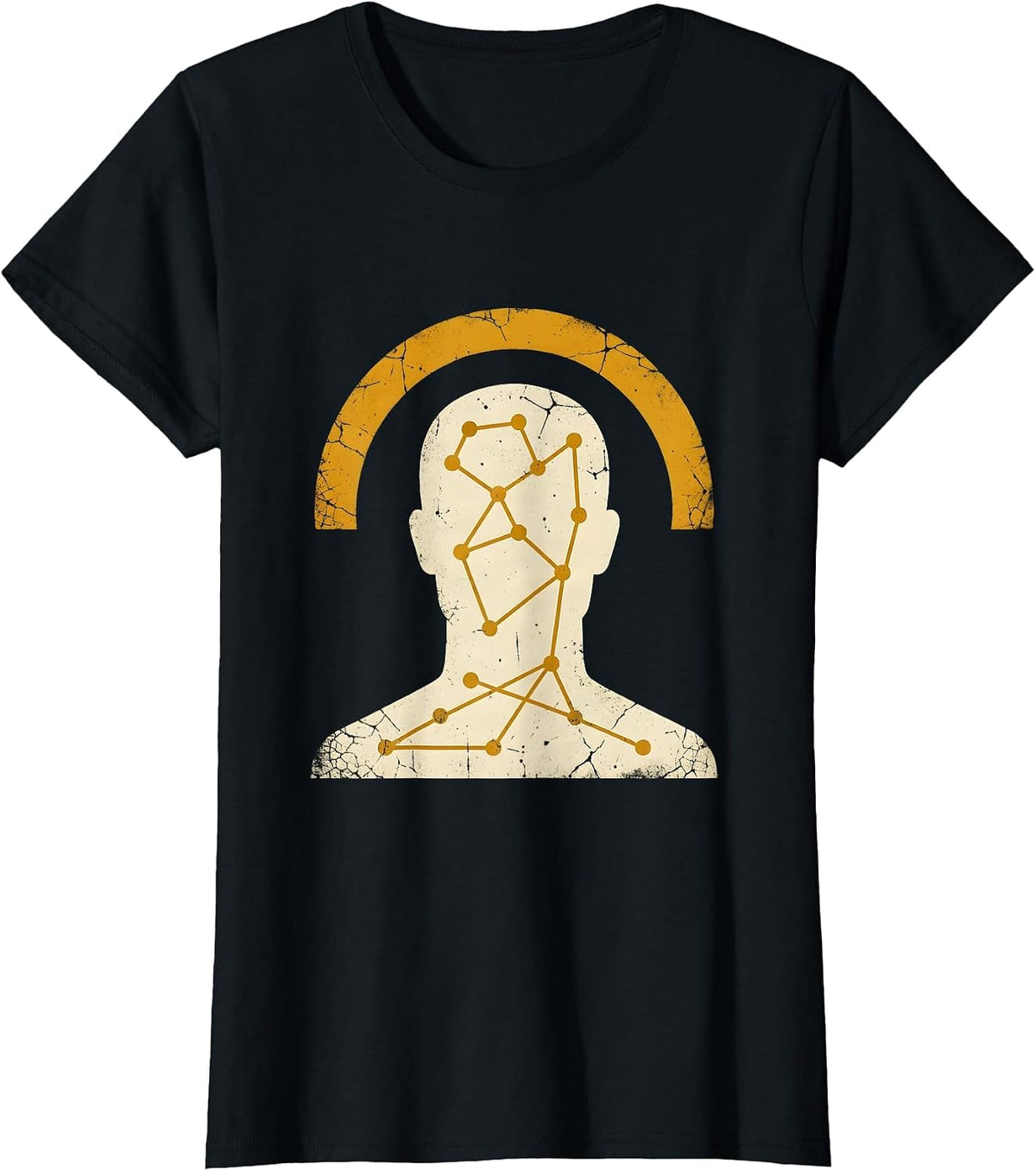 Women's Autism Constellation Silhouette Awareness Design T-Shirt - Black