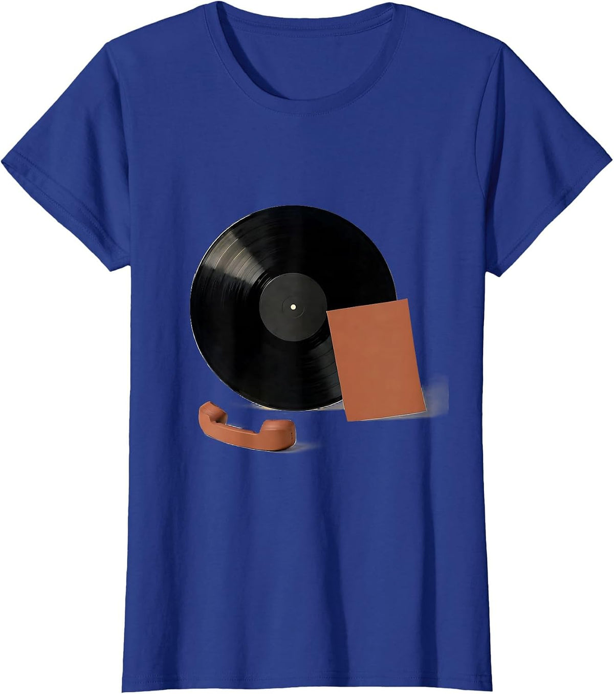 Women's Vinyl Record Collector Minimalist DJ Gift T-Shirt - Royal Blue