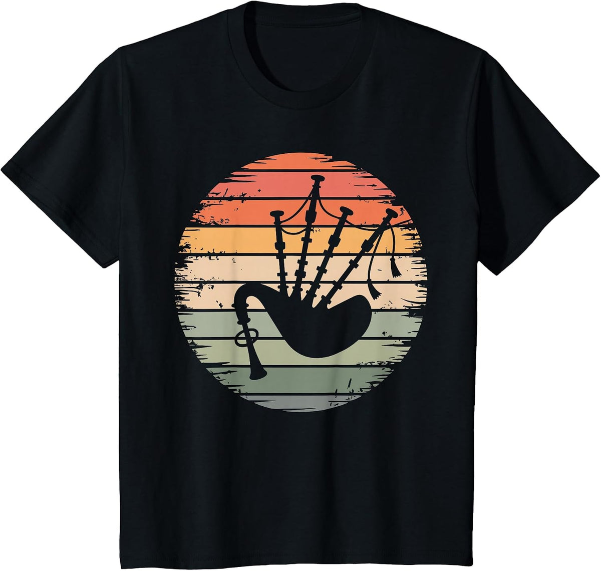 Scottish Bagpipe Art for Men Women Bagpipe Lover Bagpiper T-Shirt - Black