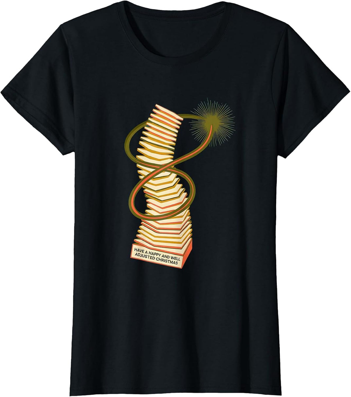 Women's Have A Happy And Well Adjusted Christmas Funny Chiropractor T-Shirt - Black