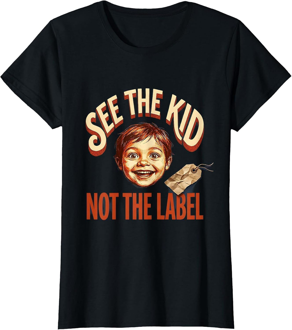 Women's See the Kid Not the Label Special Education Tee T-Shirt - Black