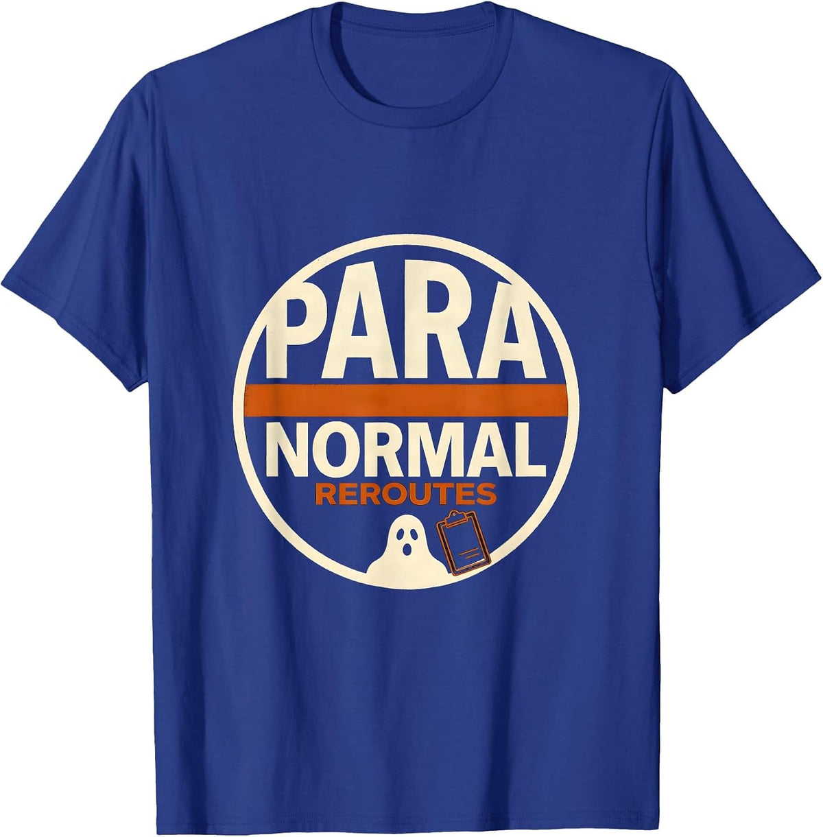Men's Para Normal Reroutes Screenprint Ghost Para Teacher T-Shirt - Royal Blue