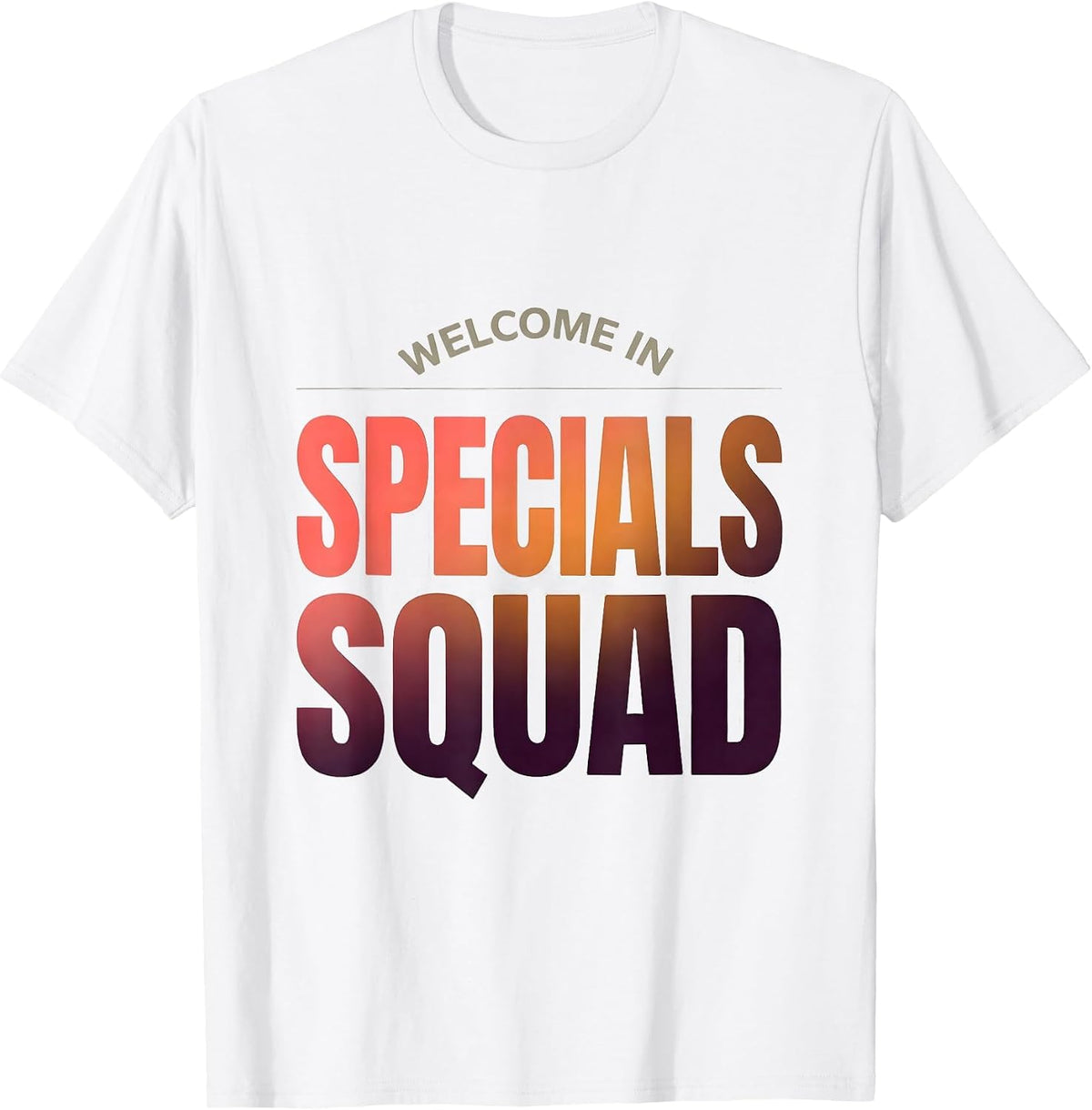 Men's Welcome In Specials Squad Gradient Back To School Staff T-Shirt - White