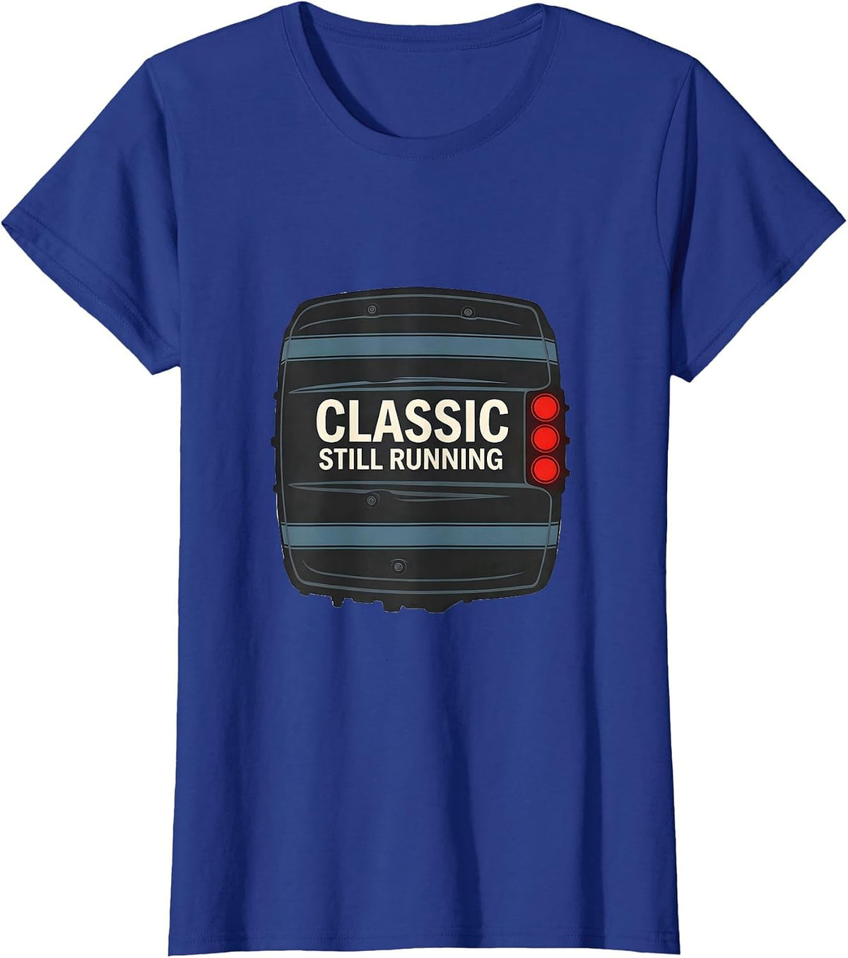 Women's Classic Still Running Vintage Muscle Car Racing Enthusiast T-Shirt - Royal Blue