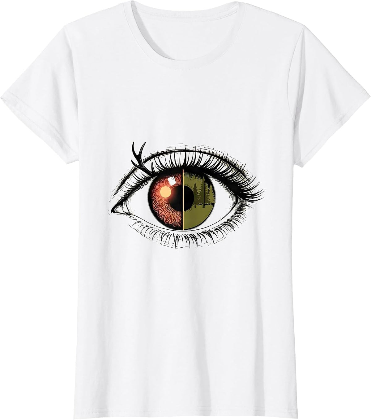 Women's Eye Seam Deer Hunting Christmas Camo Novelty T-Shirt - White