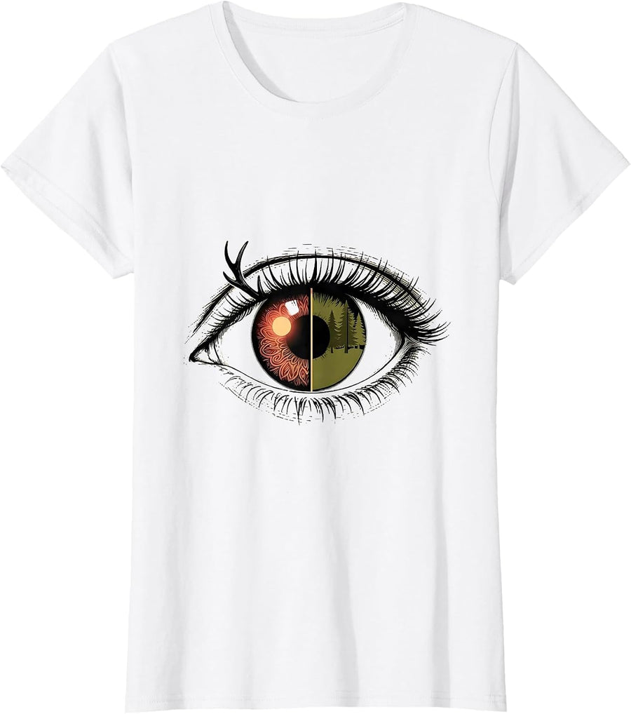 Women's Eye Seam Deer Hunting Christmas Camo Novelty T-Shirt - White