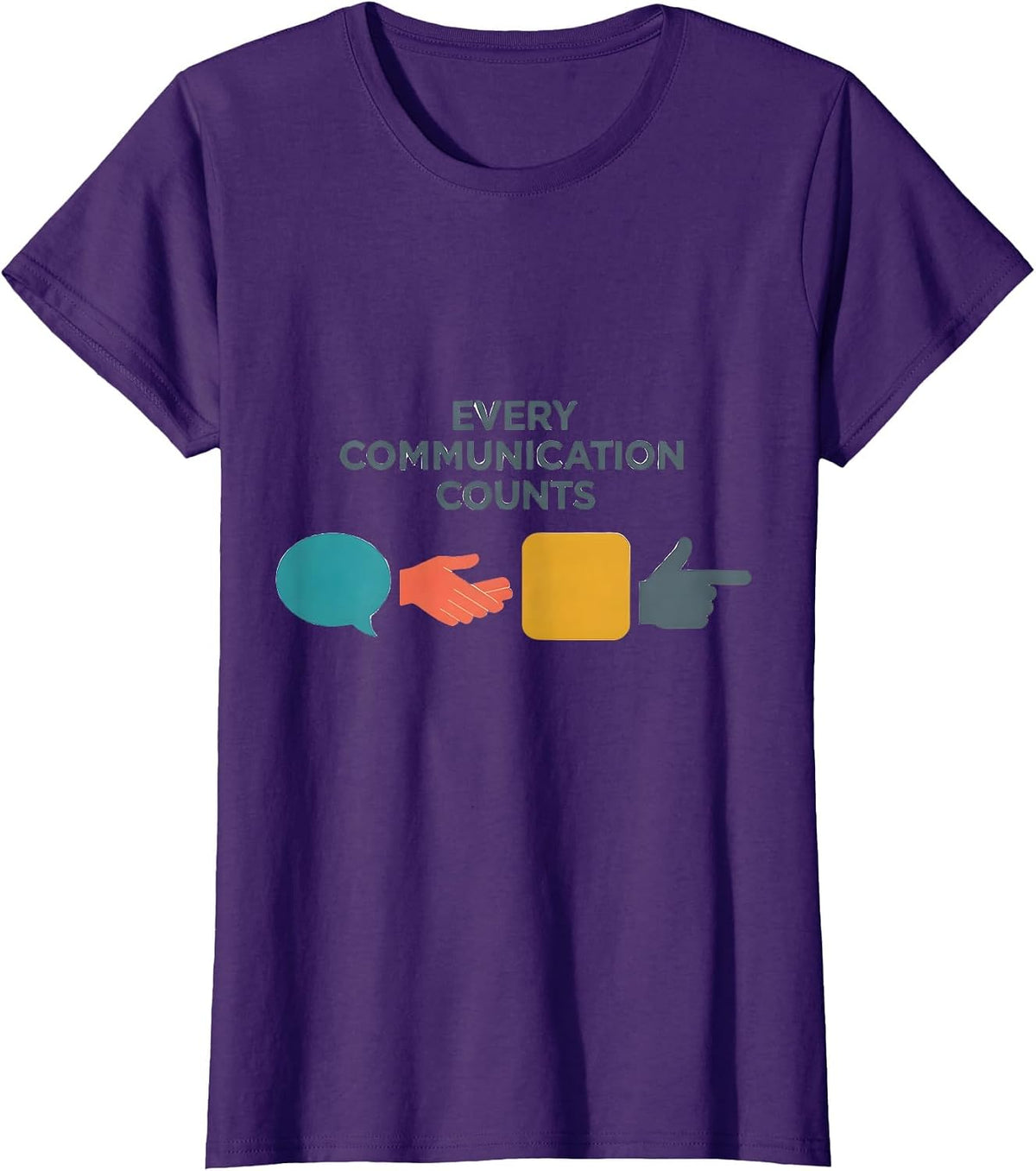 Women's Every Communication Counts Special Education Teacher SPED T-Shirt - Purple