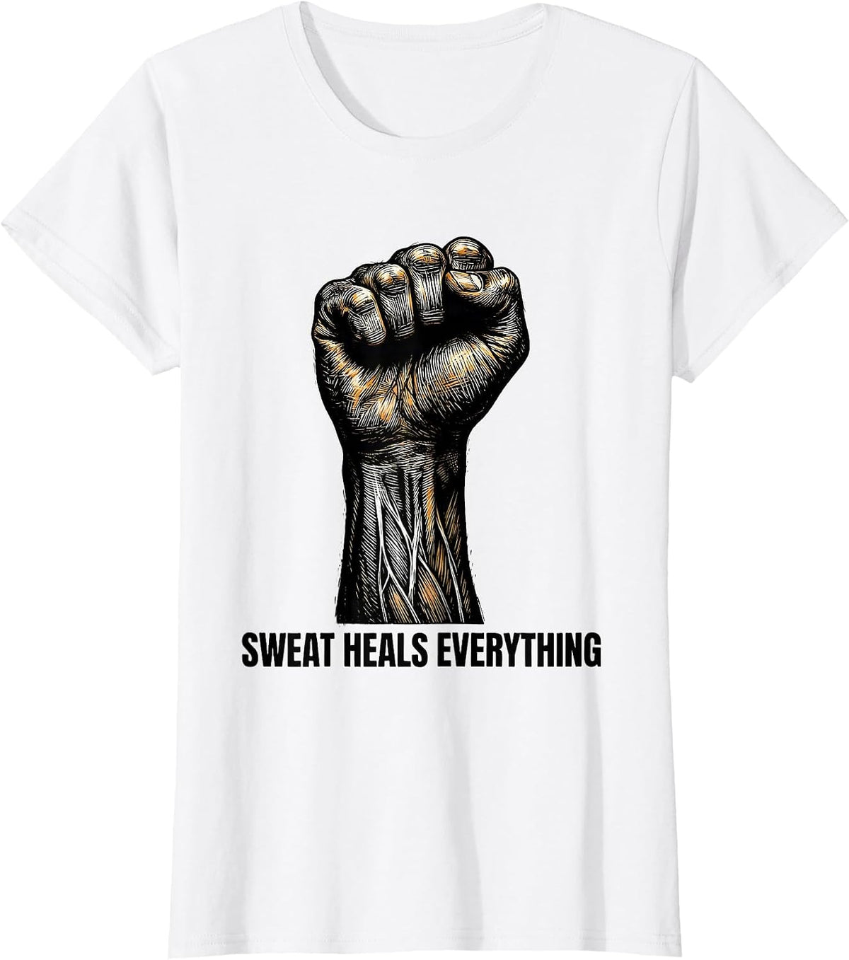 Women's Sweat Heals Everything Physical Therapy Design T-Shirt - White
