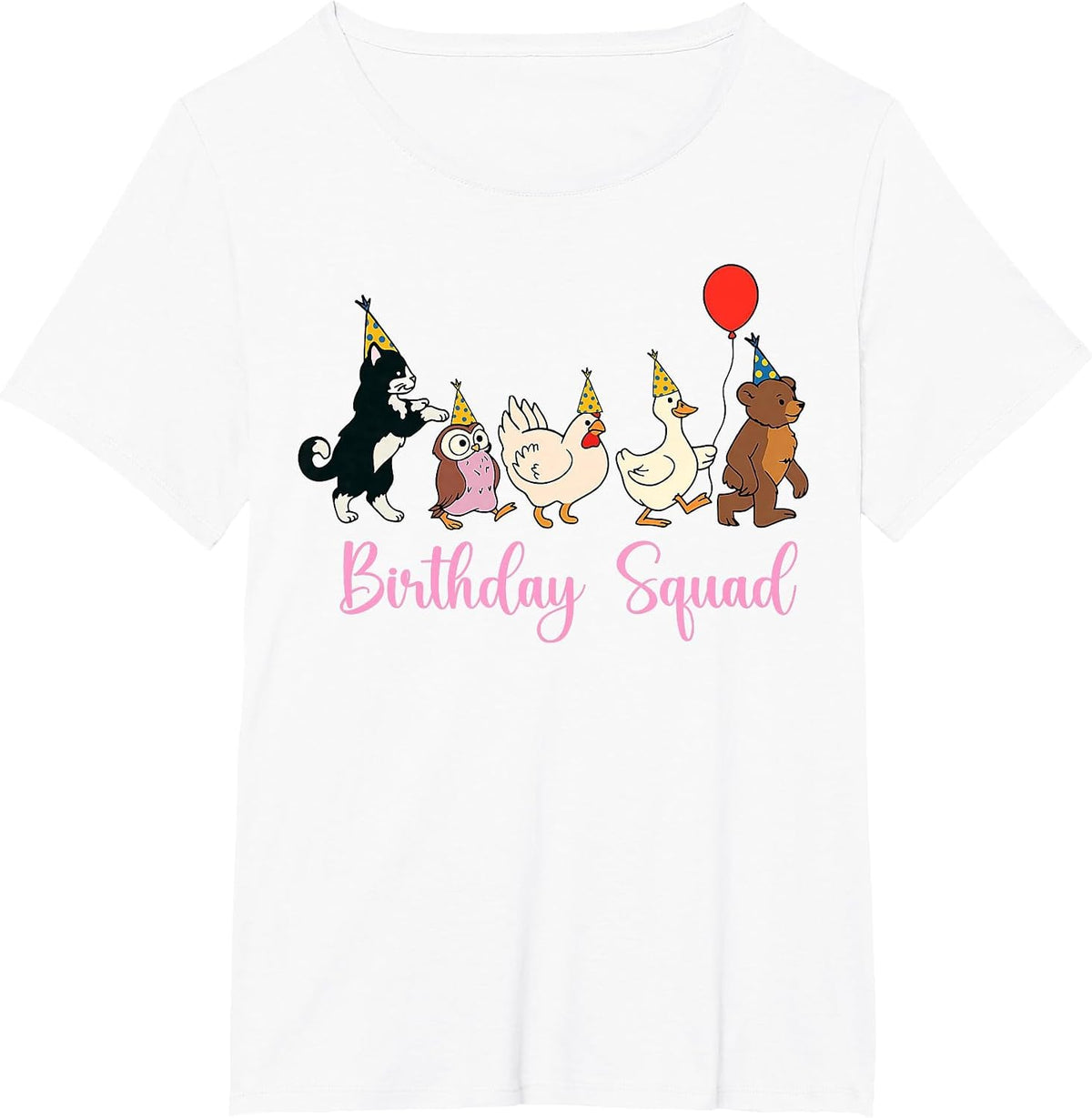 Funny Birthday Squad Animals Party Design for Child T-Shirt - White