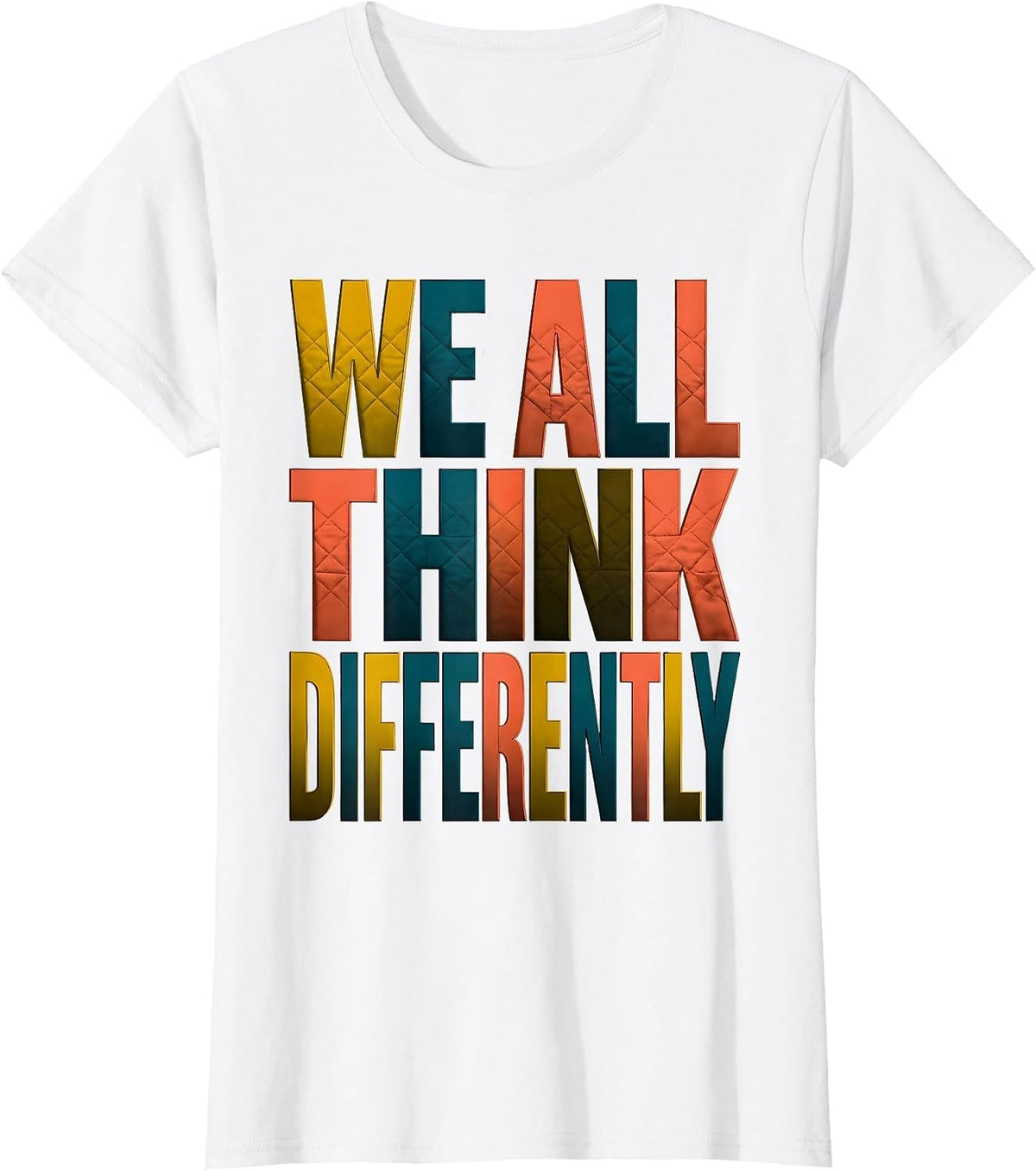Women's We All Think Differently Autism Awareness Design T-Shirt - White