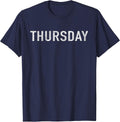 Days of the Week Tshirt Series 'Thursday' Distressed T-Shirt - Navy Blue