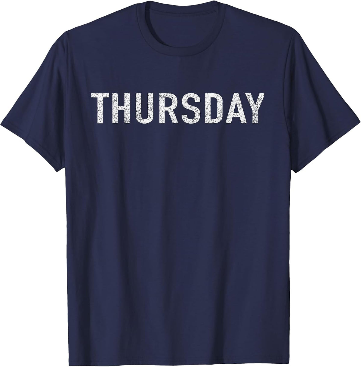 Days of the Week Tshirt Series 'Thursday' Distressed T-Shirt - Navy Blue