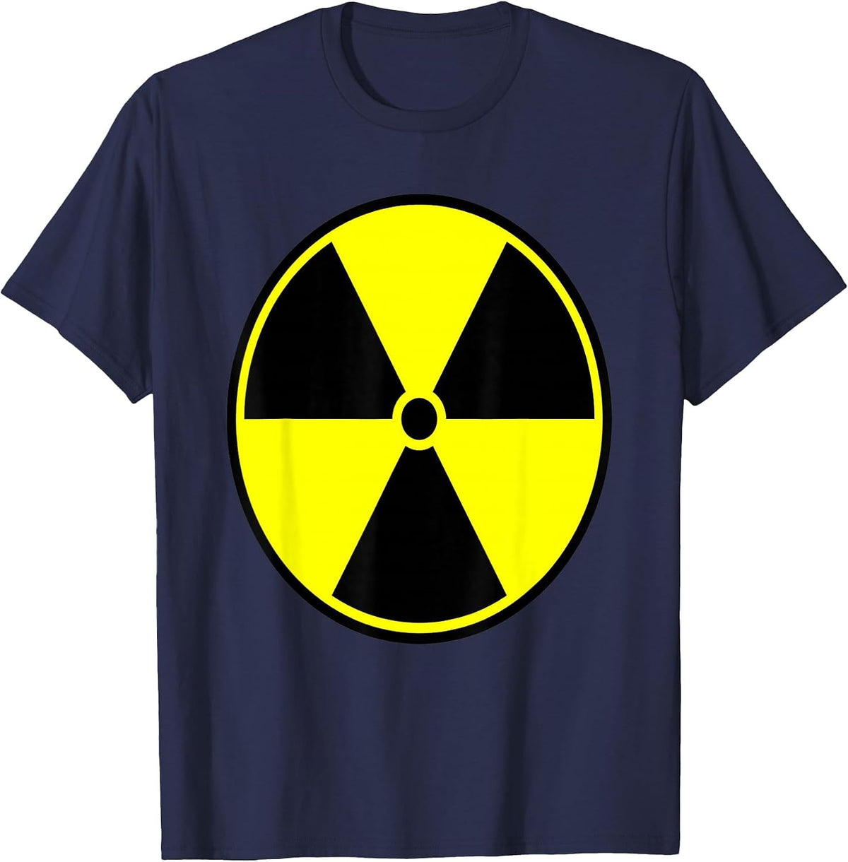 Funny Radiation Symbol Warning Sarcastic Halloween Humor T-Shirt - Navy Blue