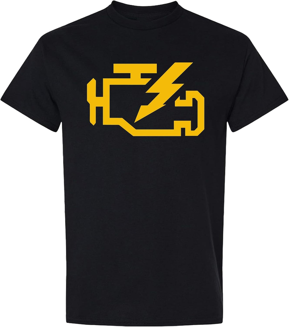Check Engine Light T-Shirt Funny Mechanic Car Guy Automotive Gearhead - Black