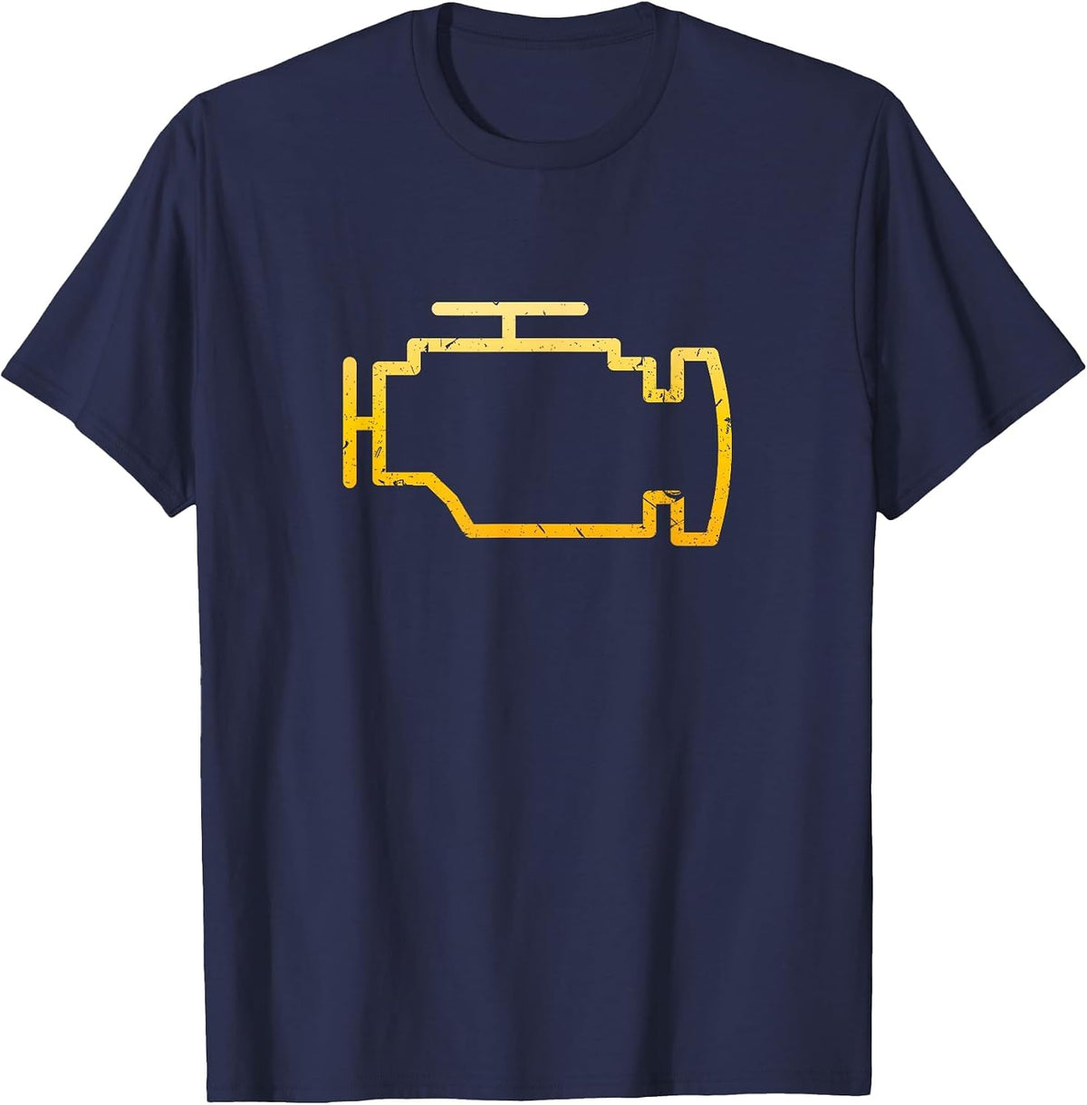 Check Engine Light Funny Mechanic Car T-Shirt - Navy Blue