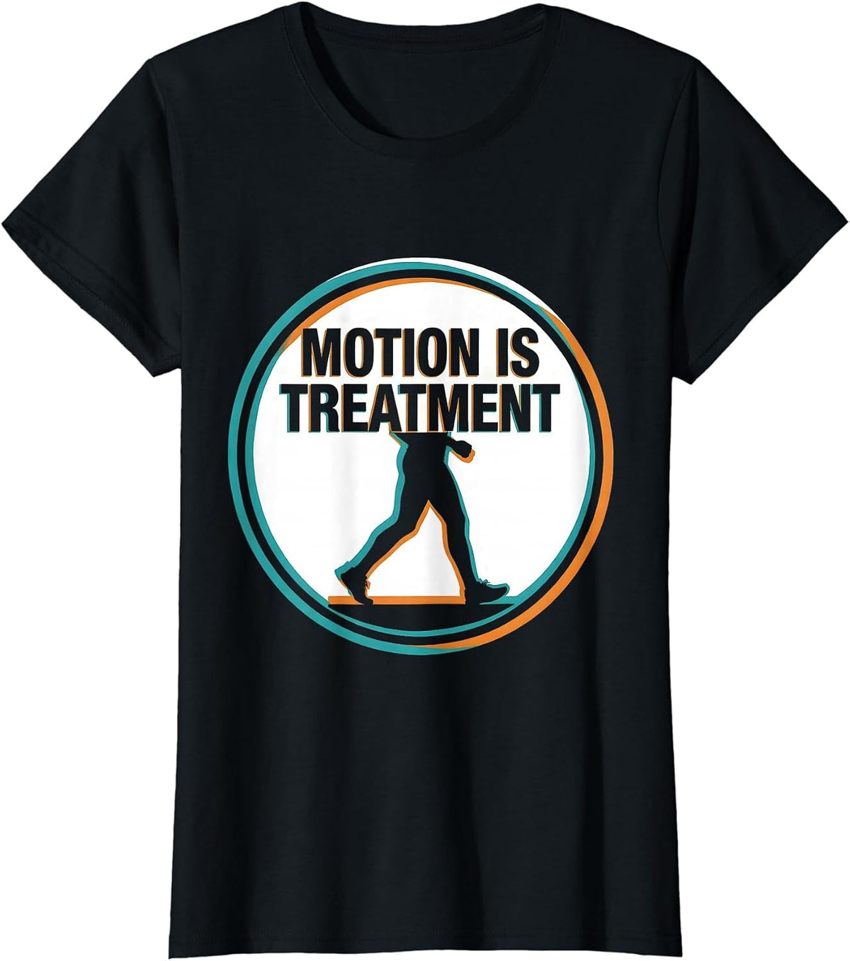 Motion Is Treatment Screenprint Poster Physical Therapy T-Shirt - Black