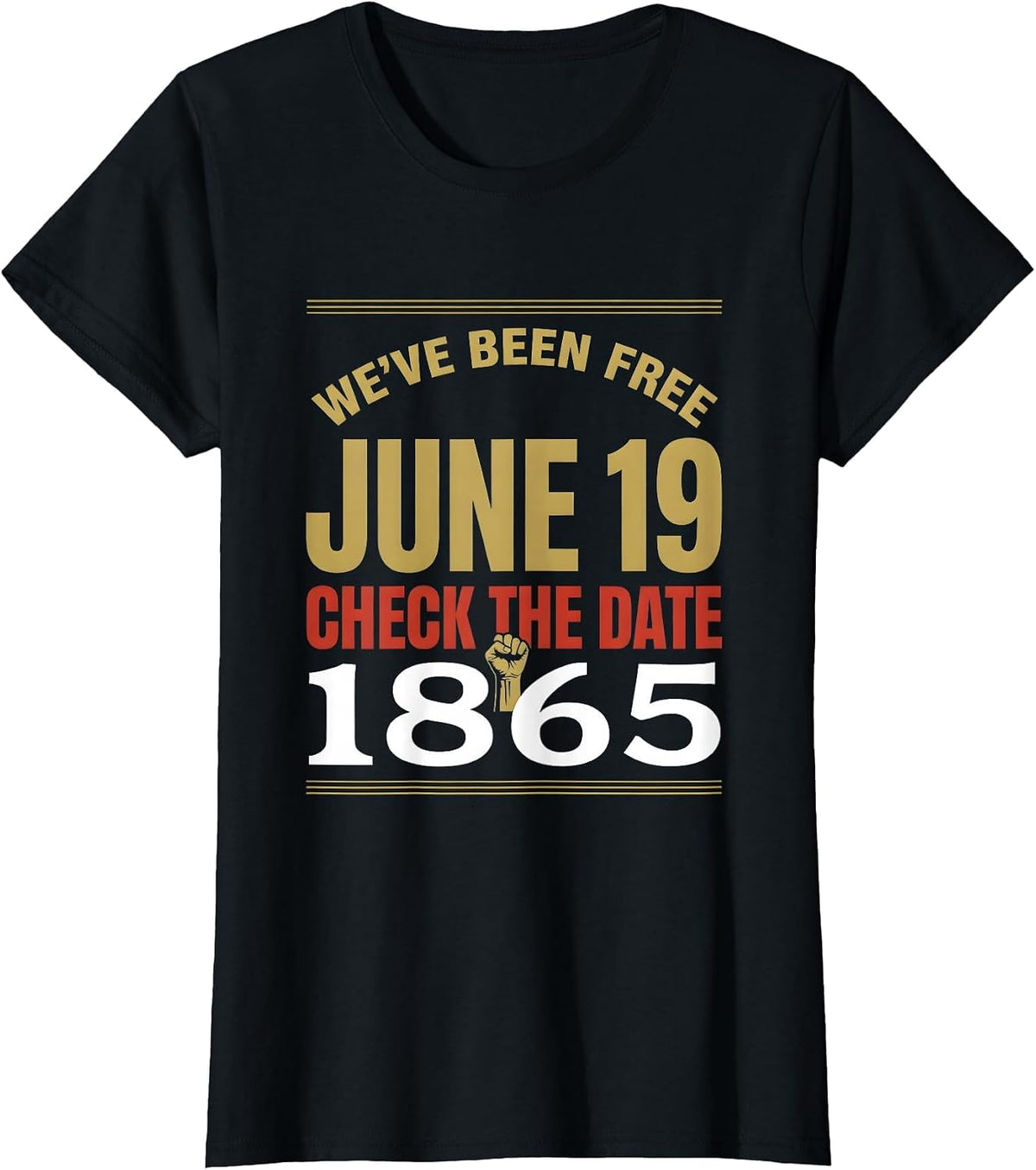 We've Been Free Check The Date Juneteenth 1865 T-Shirt - Black