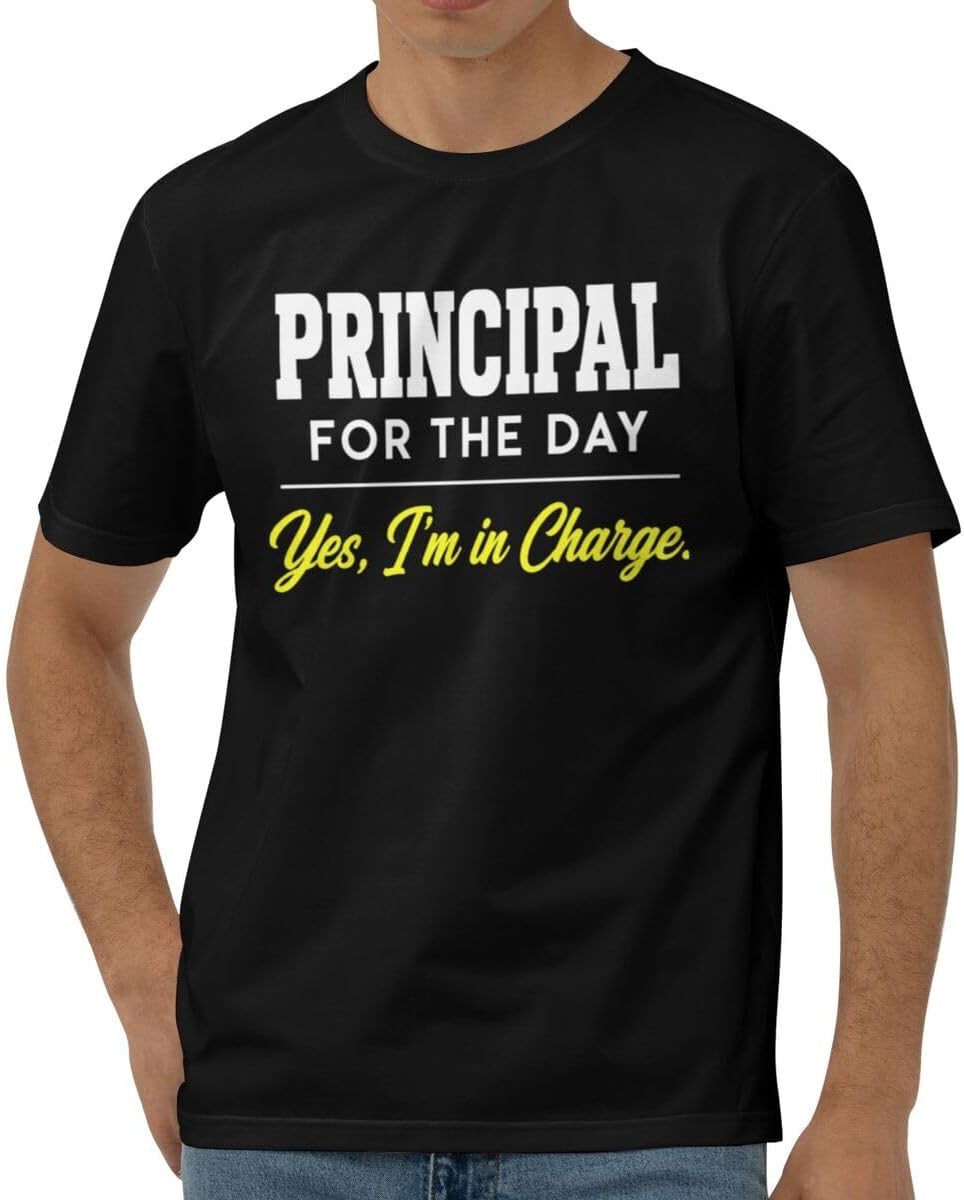 Principal First Day of School Shirts for Men Funny Men's Classic Short Sleeve T-Shirt - Black