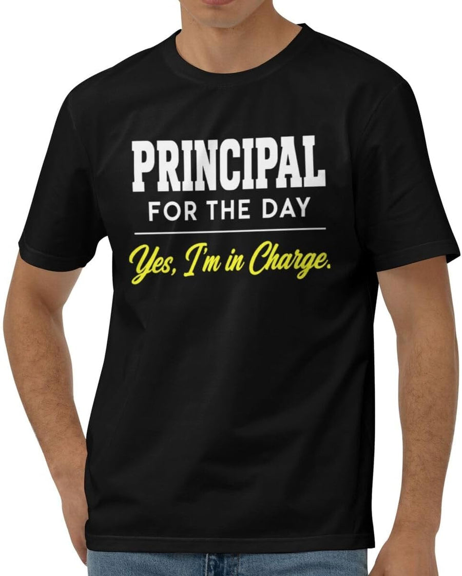 Principal First Day of School Shirts for Men Funny Men's Classic Short Sleeve T-Shirt - Black