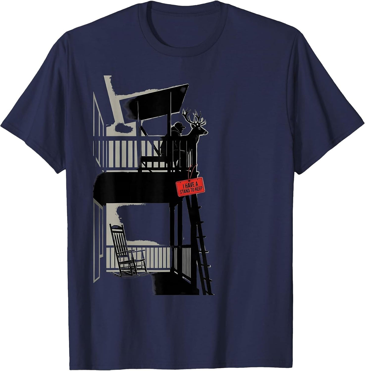 I Have A Stand To Keep Funny Deer Hunting Dad Humor T-Shirt - Navy Blue
