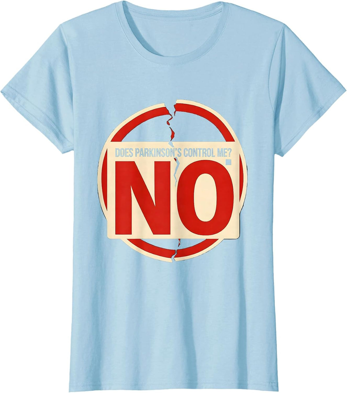Does Parkinson's Control Me? No Stencil Warrior Support T-Shirt - Baby Blue
