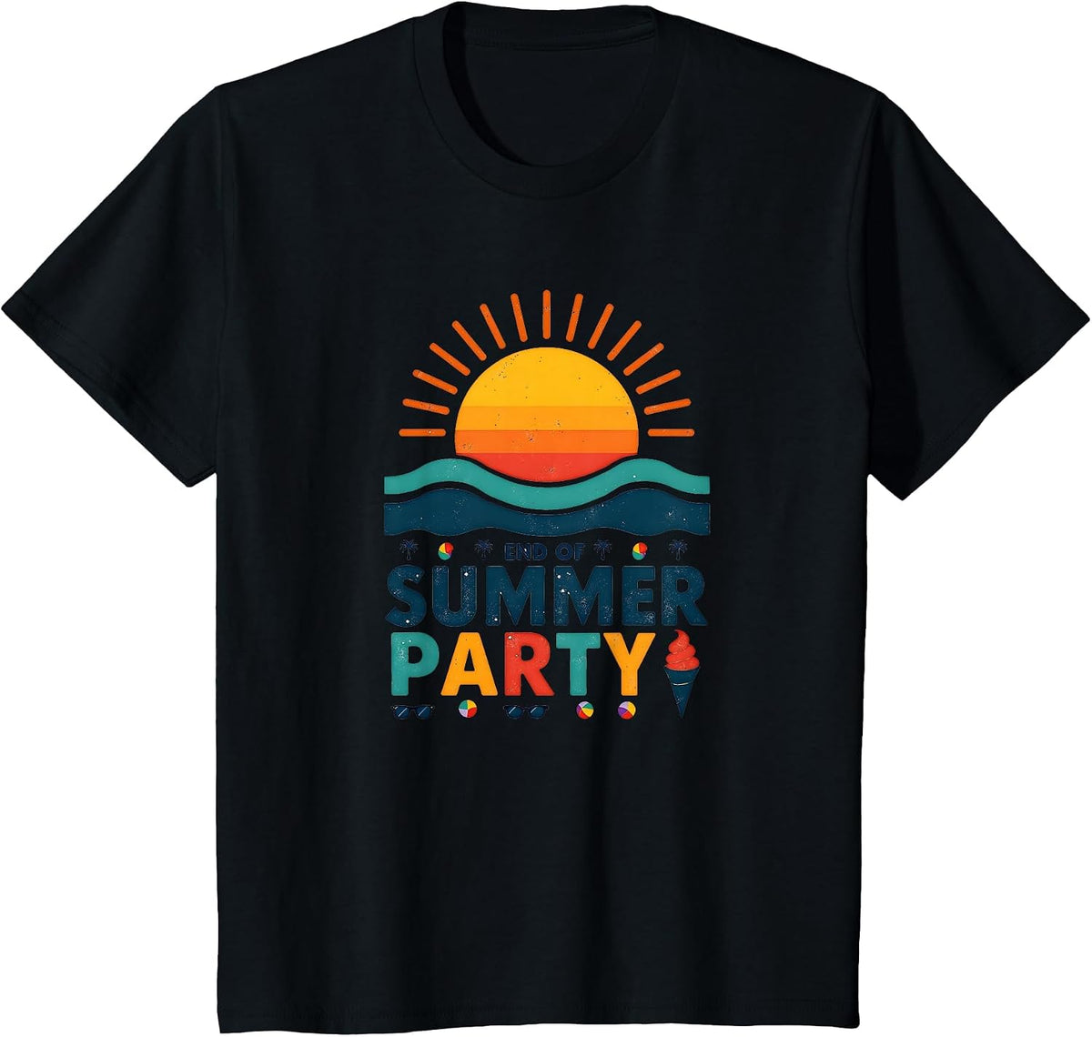 Labor Day End Of Summer Party Sunset Beach Celebration T-Shirt - Black