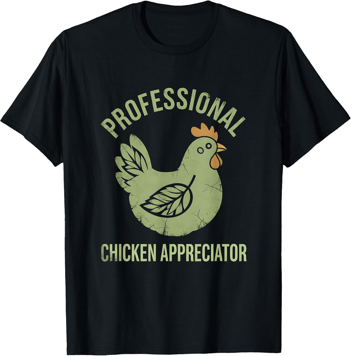 Men's Professional Chicken Appreciator Funny Poultry Design T-Shirt - Black