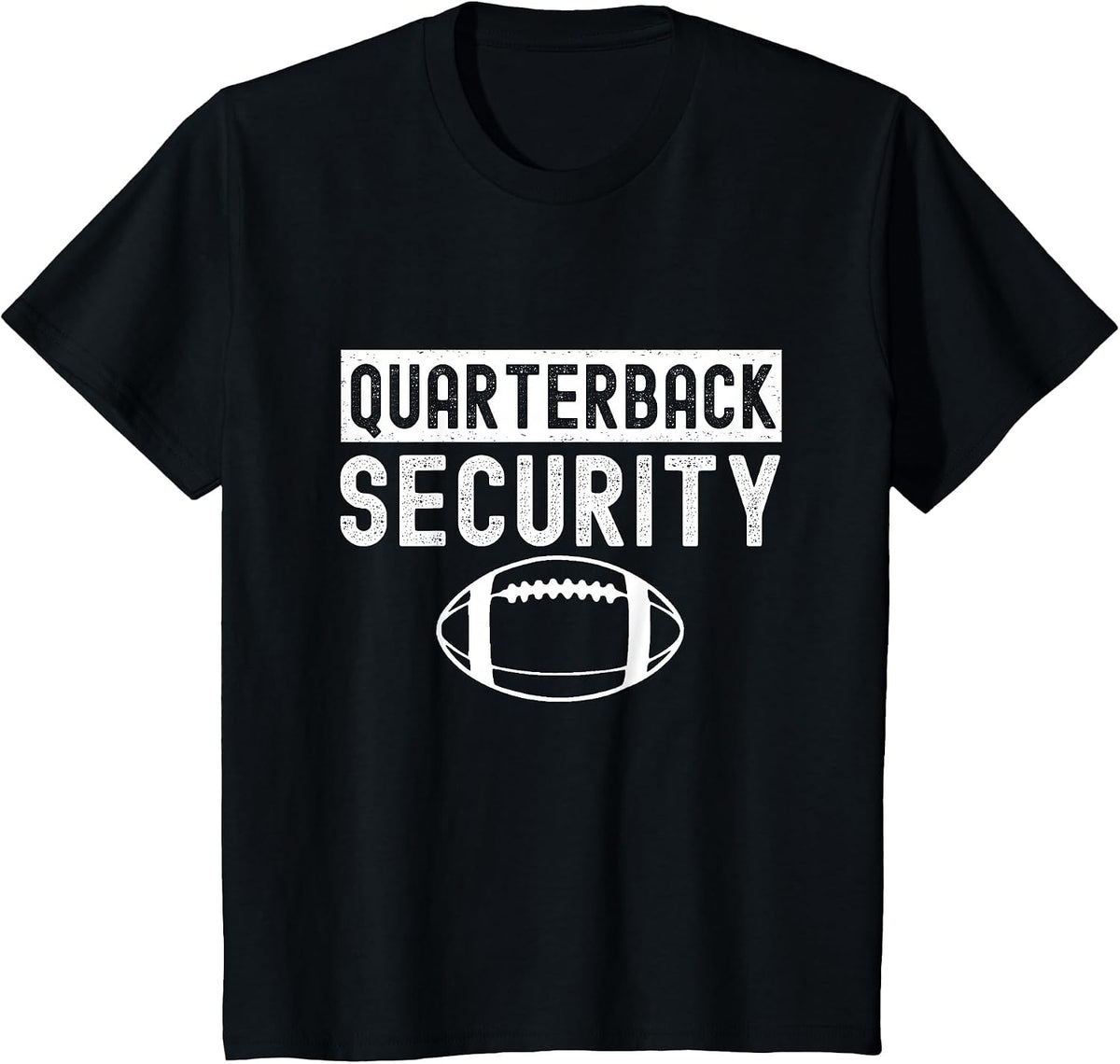 Quarterback Security Funny American Football Lineman T-Shirt - Black