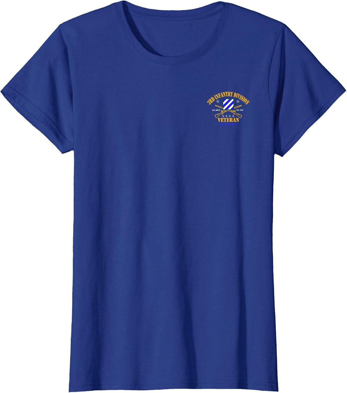 3rd Infantry Division Veteran Shirt Small Logo Veterans Day T-Shirt - Royal Blue