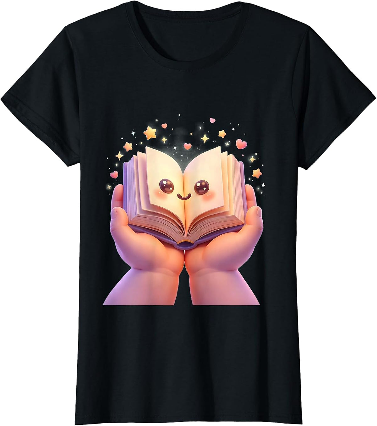 Women's Sped Teacher Glowing Book Illustration Gift T-Shirt - Black