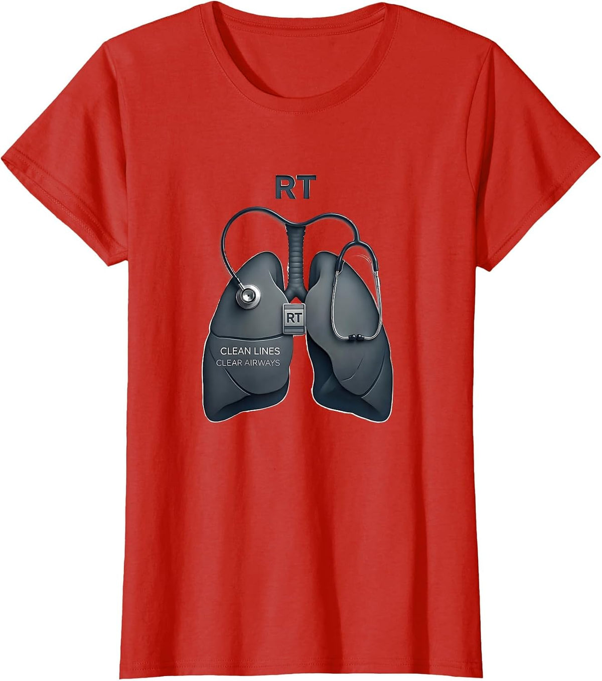 RT Clean Lines Clear Airways Minimalist Design T-Shirt - Red