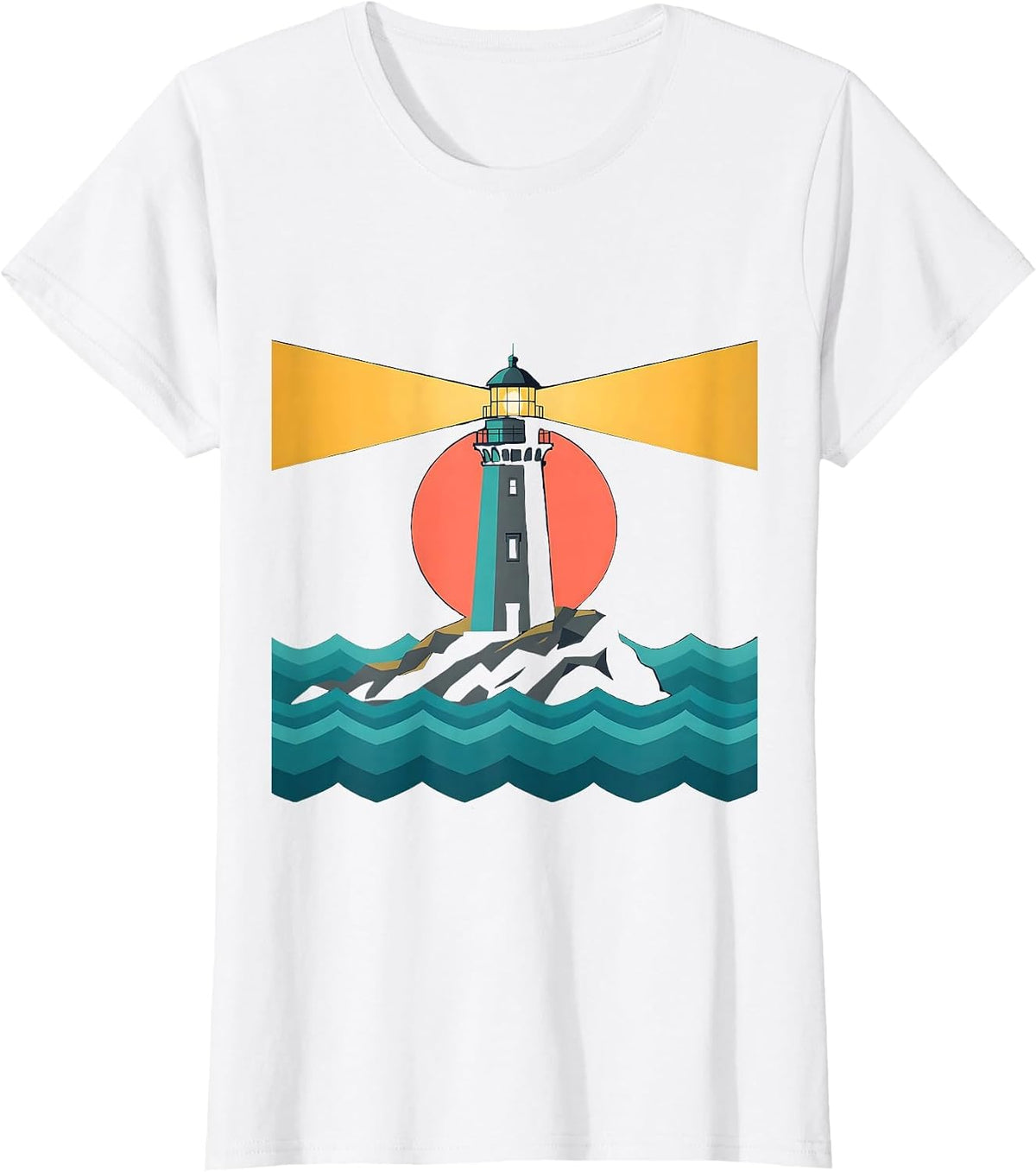 Lighthouse Beam Over Water Special Ed Teacher T-Shirt - White