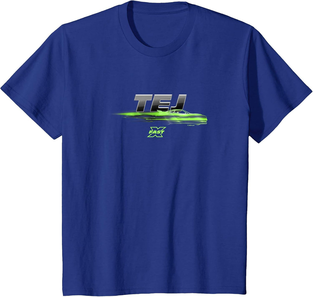 Fast X Tej Green Blur Speed Race Car Gradient Poster T-Shirt - Royal Blue